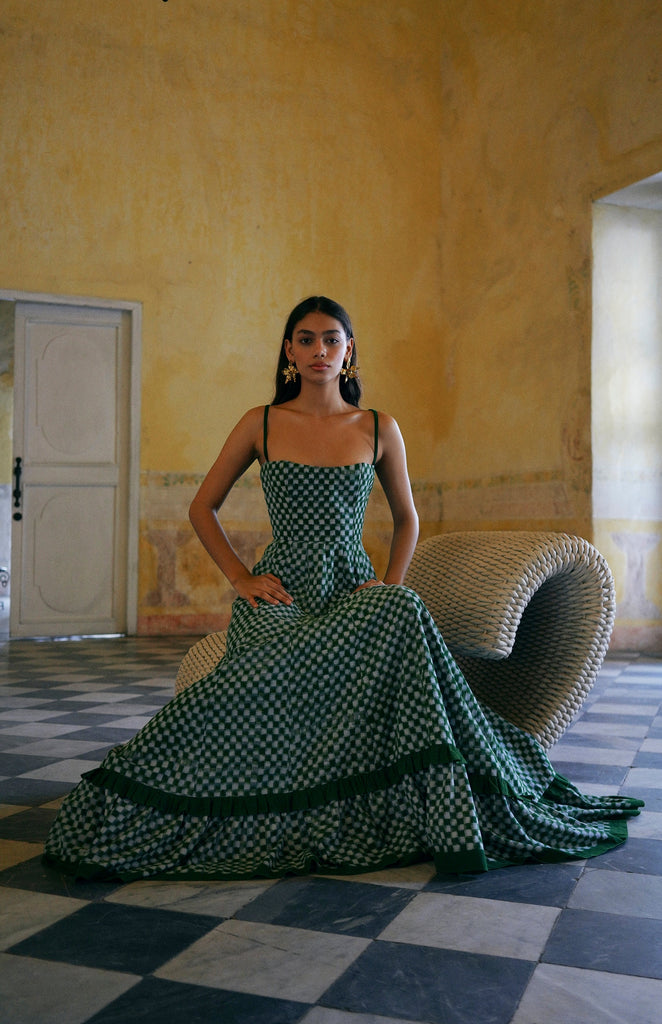Checkmate Dress in Green