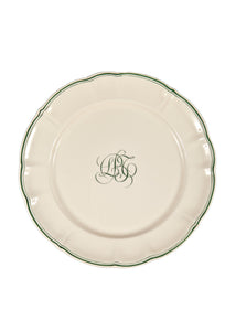 Bespoke Milano Plate with Central Simple Monogram, Set of 12