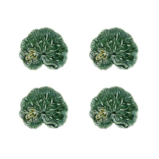 Countryside Leaves Gerarium Leaf with Frog, Set of 4