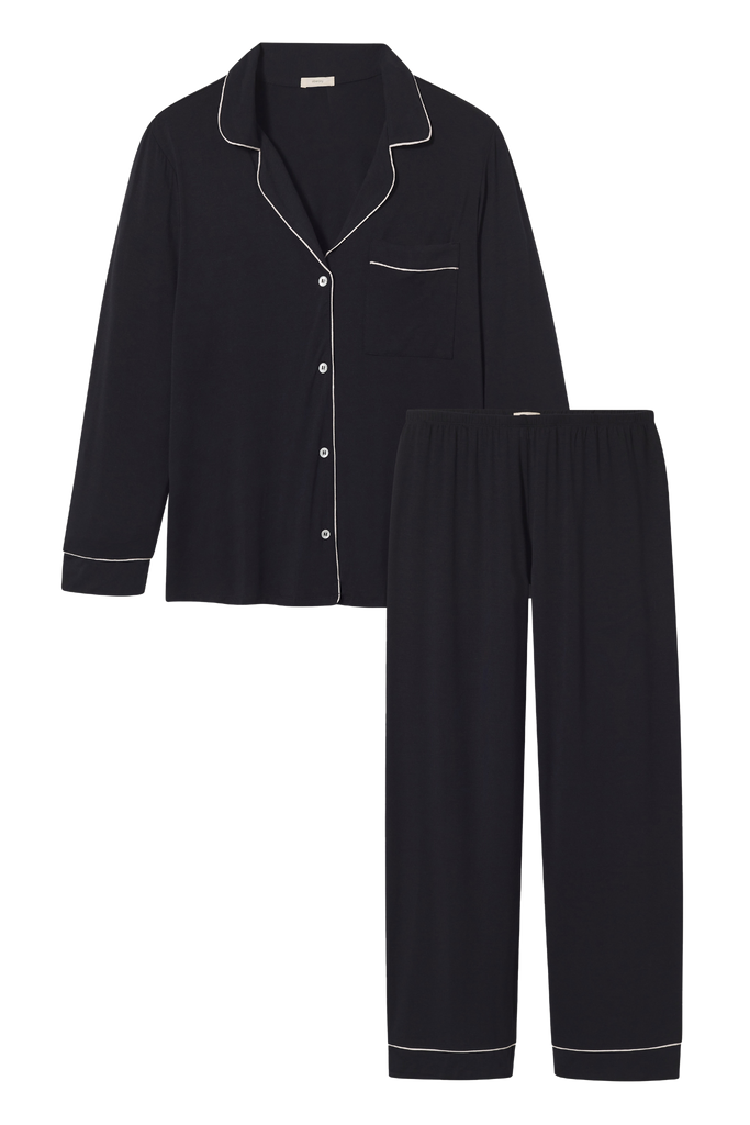 Gisele Long PJ Set in Black/Sorbet