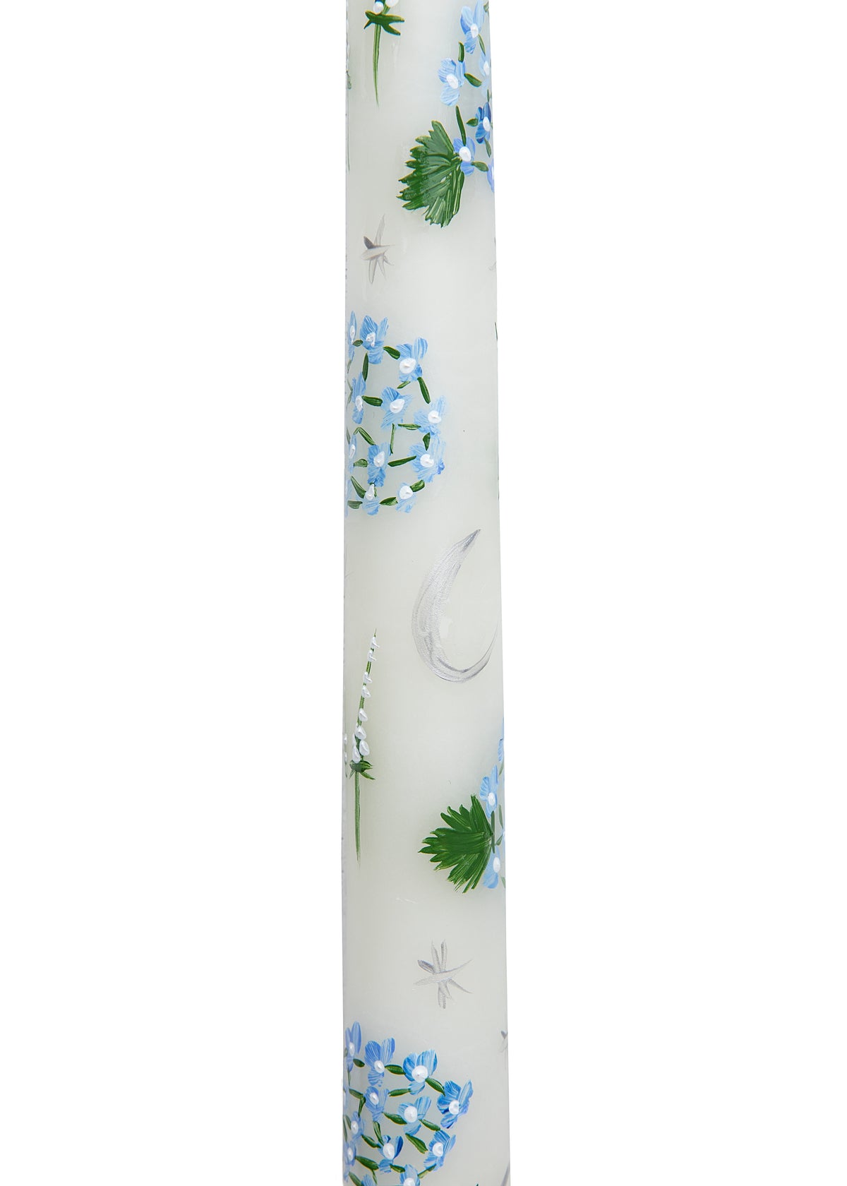 Ivory Evening Hydrangeas Hand-Painted Taper Candles, Set of Two