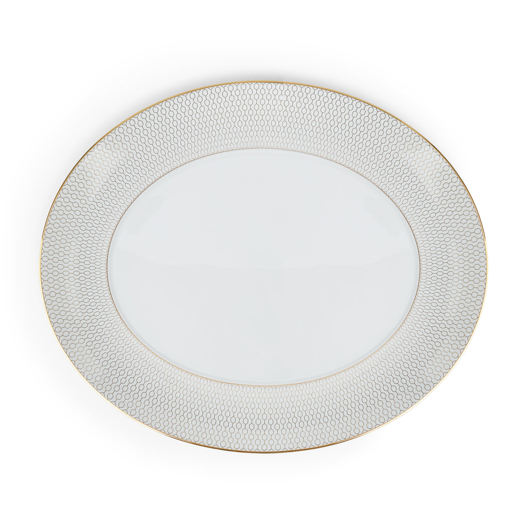 Gio Gold Oval Serving Platter 13"