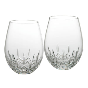 Lismore Essence Stemless Wine Deep Red 21 oz, Set of 2
