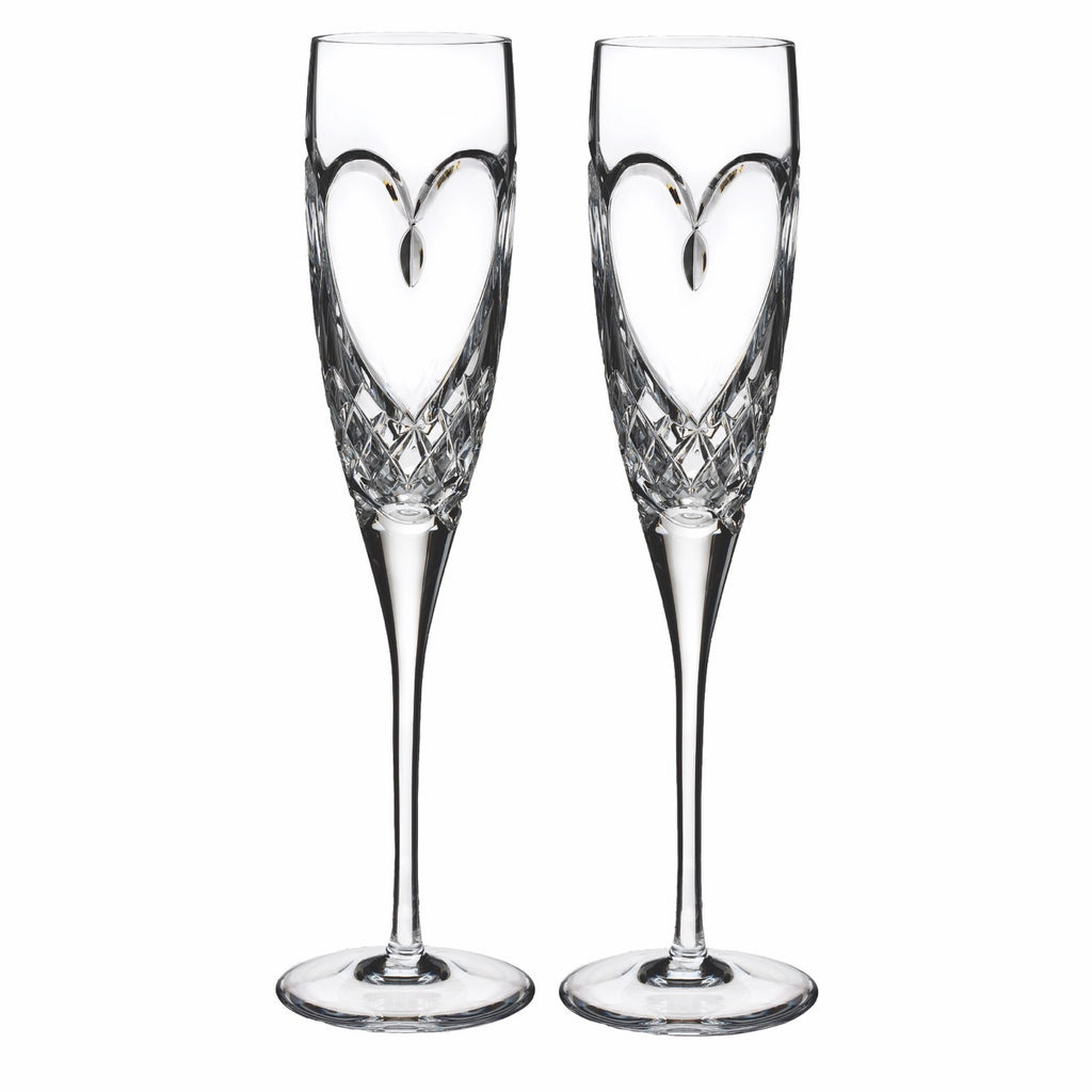 Waterford Love True Love Flute, Pair