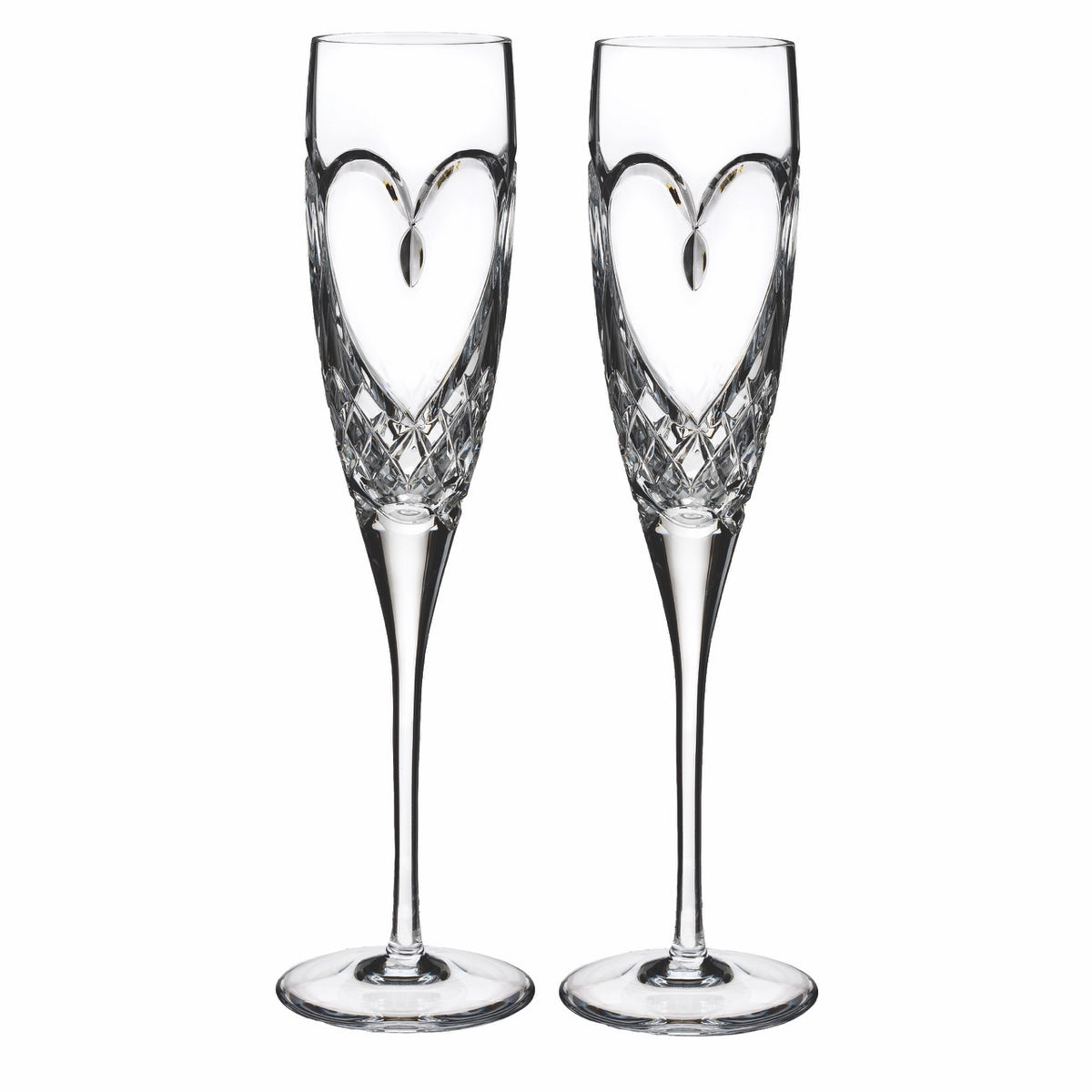 Waterford Love True Love Flute, Pair