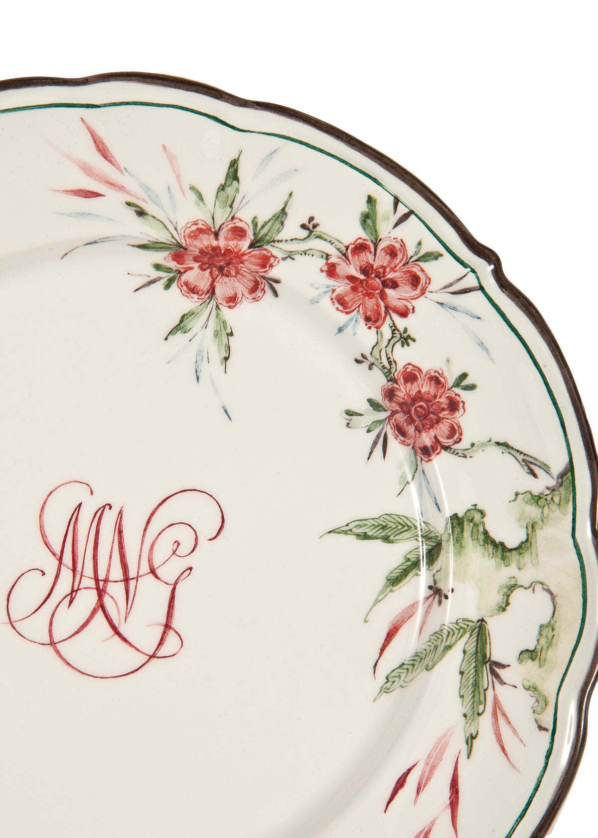 Bespoke Chinoiserie Monogram Dessert Plate