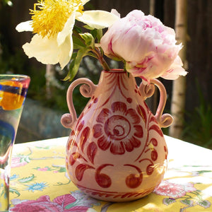 Amphora Vase in Wine & Baby Pink