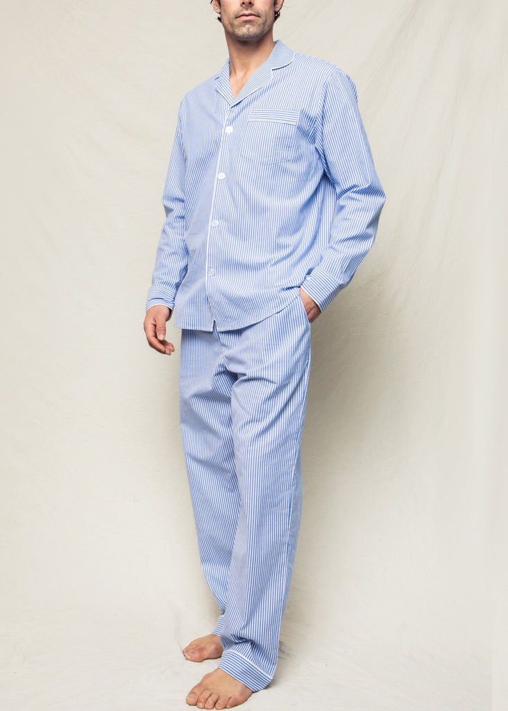 Men’s French Blue Seersucker Pajama Set