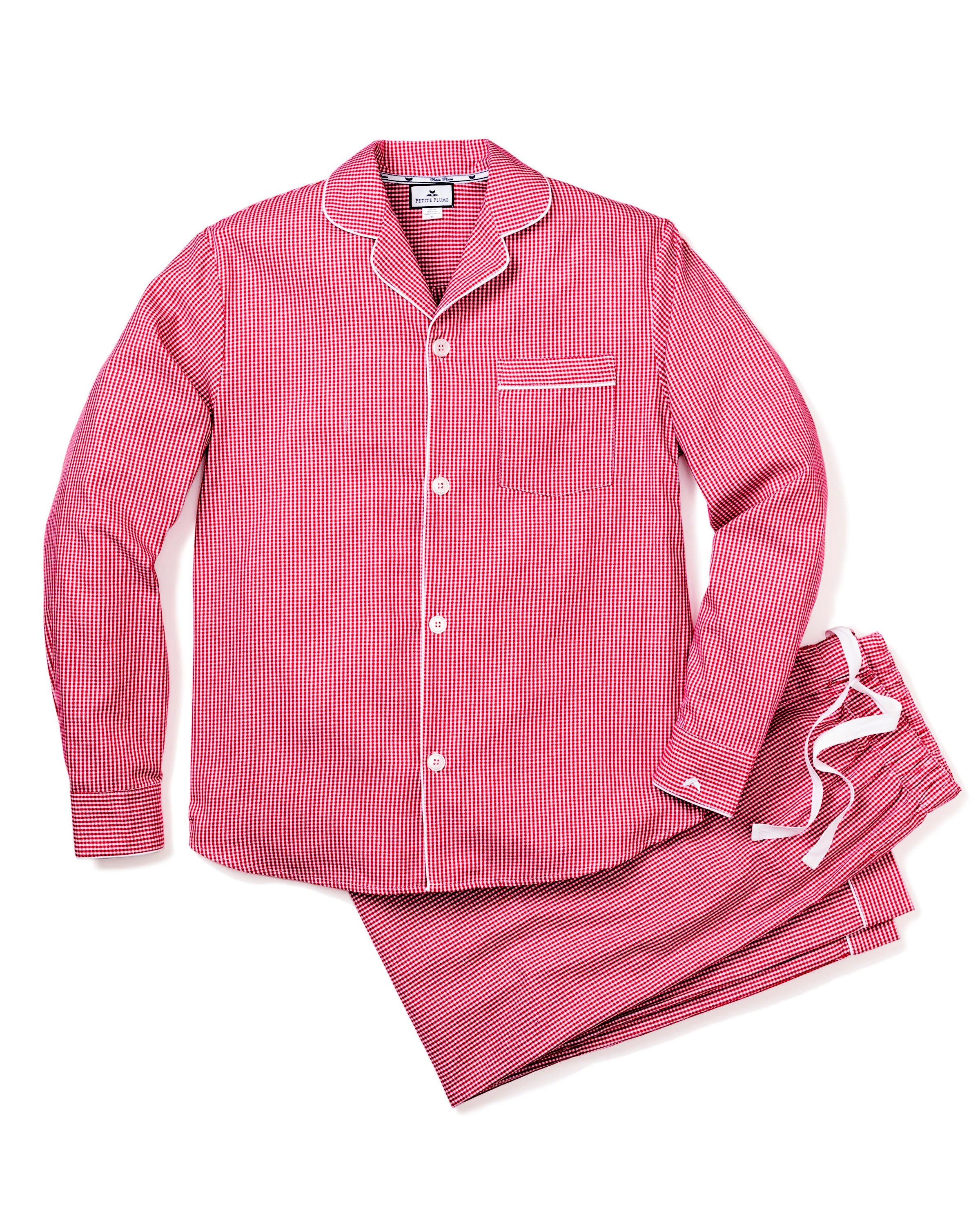 Men’s Red Mini Gingham Pajama Set