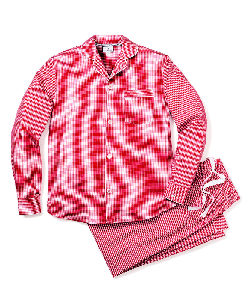 Men’s Red Mini Gingham Pajama Set