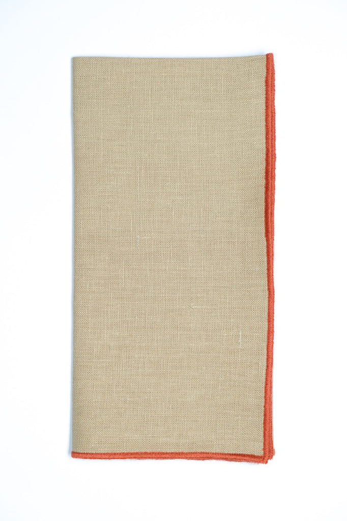 Vizon Napkin with Light Orange Small Trim, Set of 4