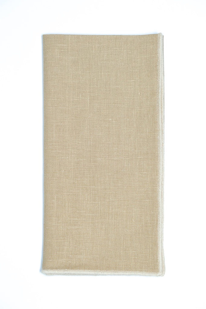 Vizon Napkin with Beige Small Trim, Set of 4