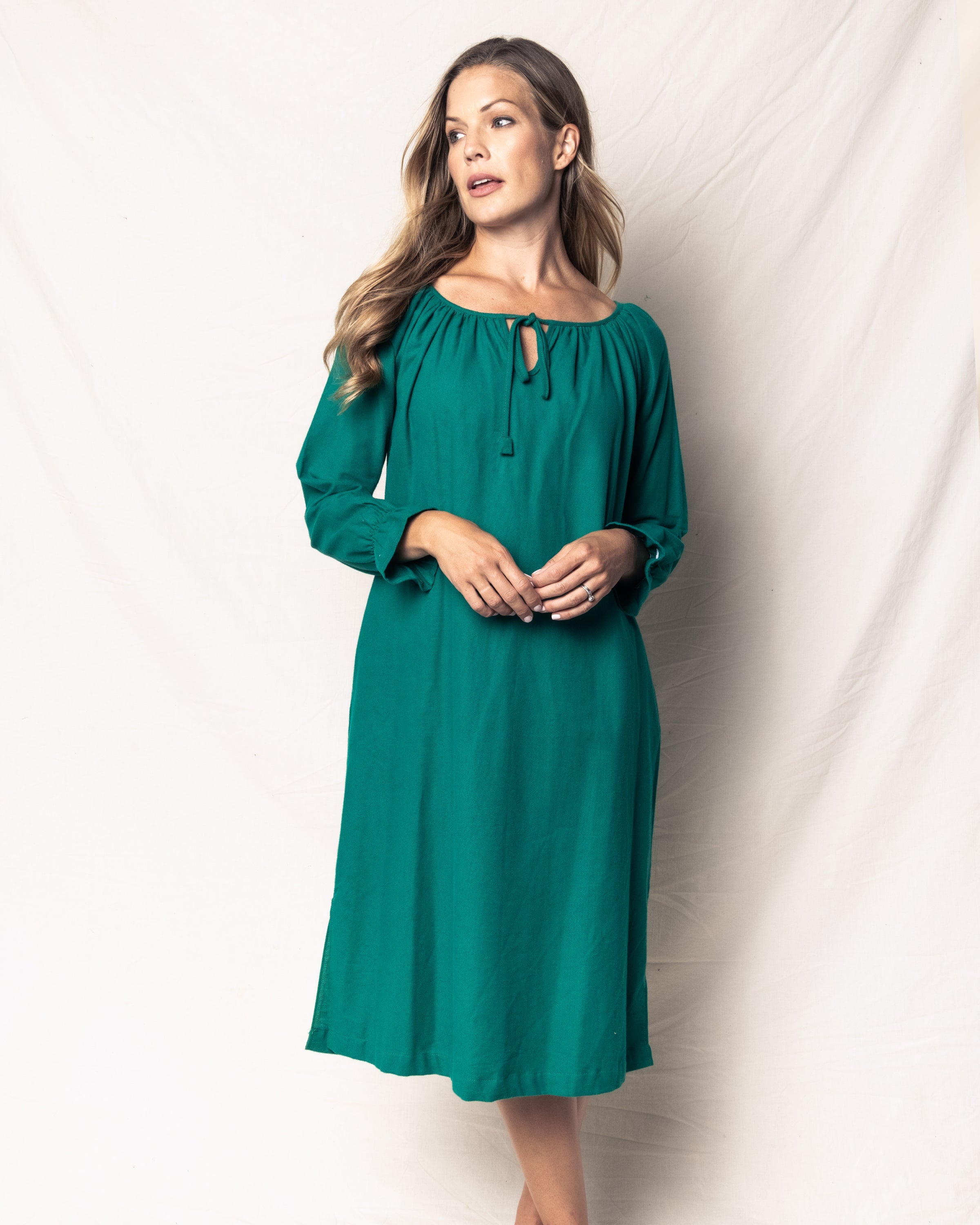 Women’s Green Flannel Delphine Nightgown