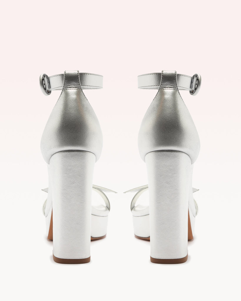 Clarita Bridal Platform 120 in Silver Pearl