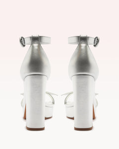 Clarita Bridal Platform 120 in Silver Pearl