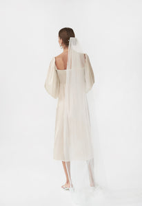 Atlanta Silk Dress in Pearl White