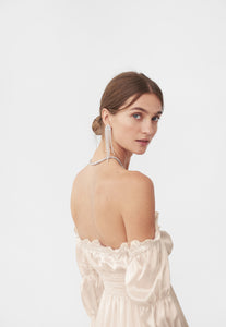 Michelin Silk Dress in Pearl White