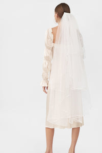 Michelin Silk Dress in Pearl White