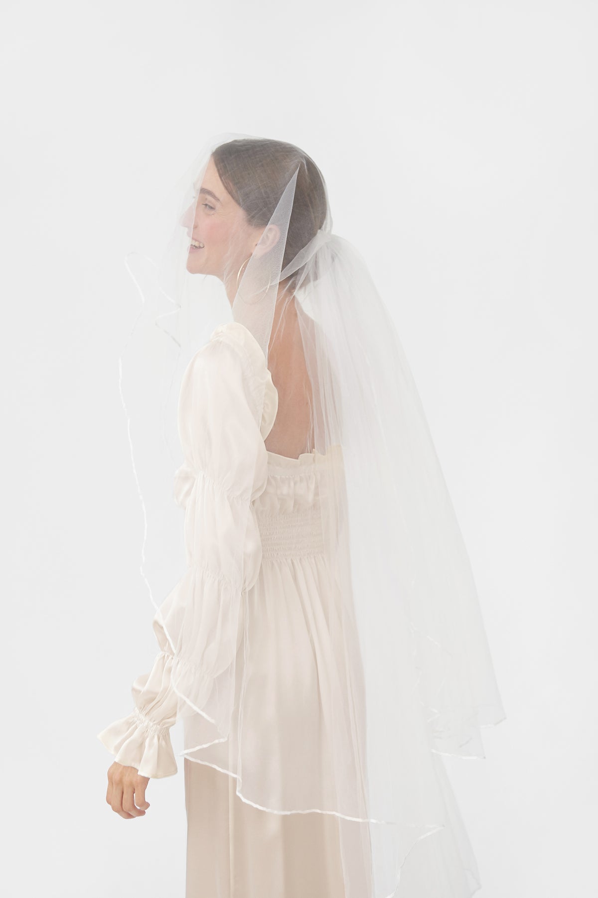 Michelin Silk Dress in Pearl White