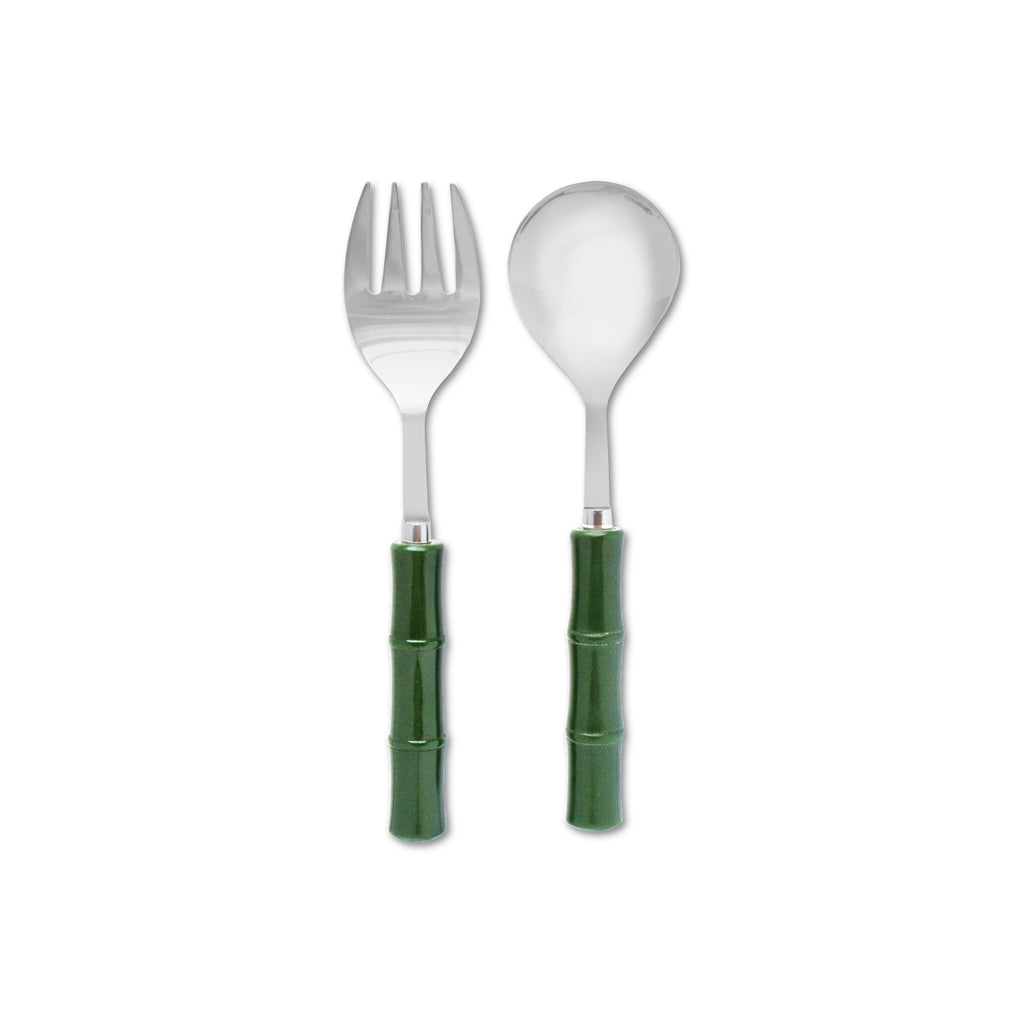 Green "Bamboo" Serving Pieces (2) Timeless Green Squiggly Table Decorations Chefanie