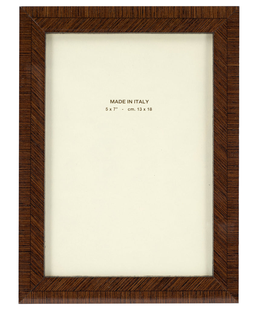 Bianca Photo Frame Marquetry Photo Frame in Walnut Dark Wood 5x7"
