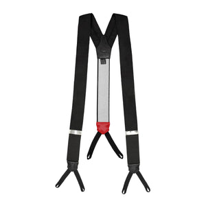 Black Silk and Leather Suspenders