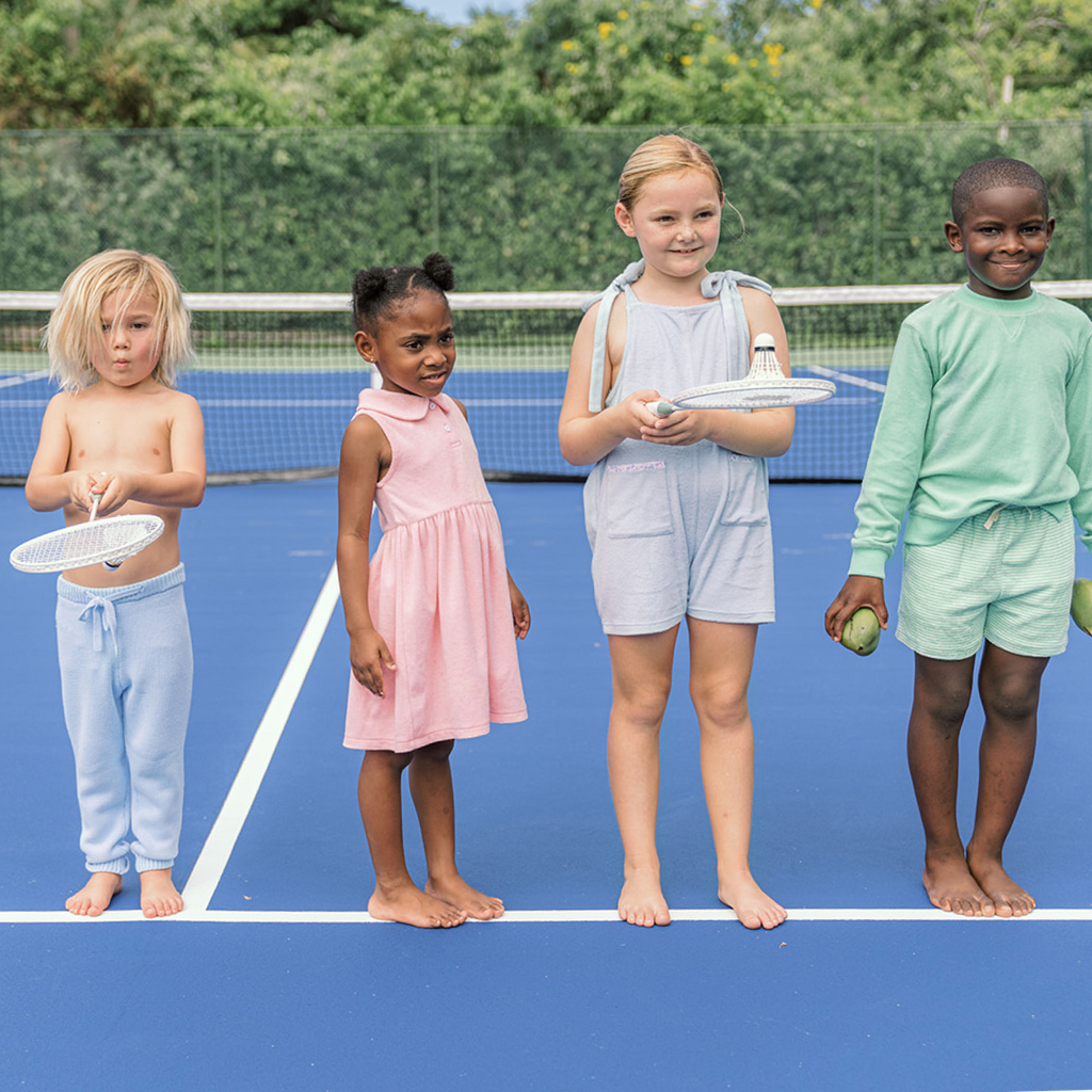 Girls Conch Pink French Terry Tennis Dress