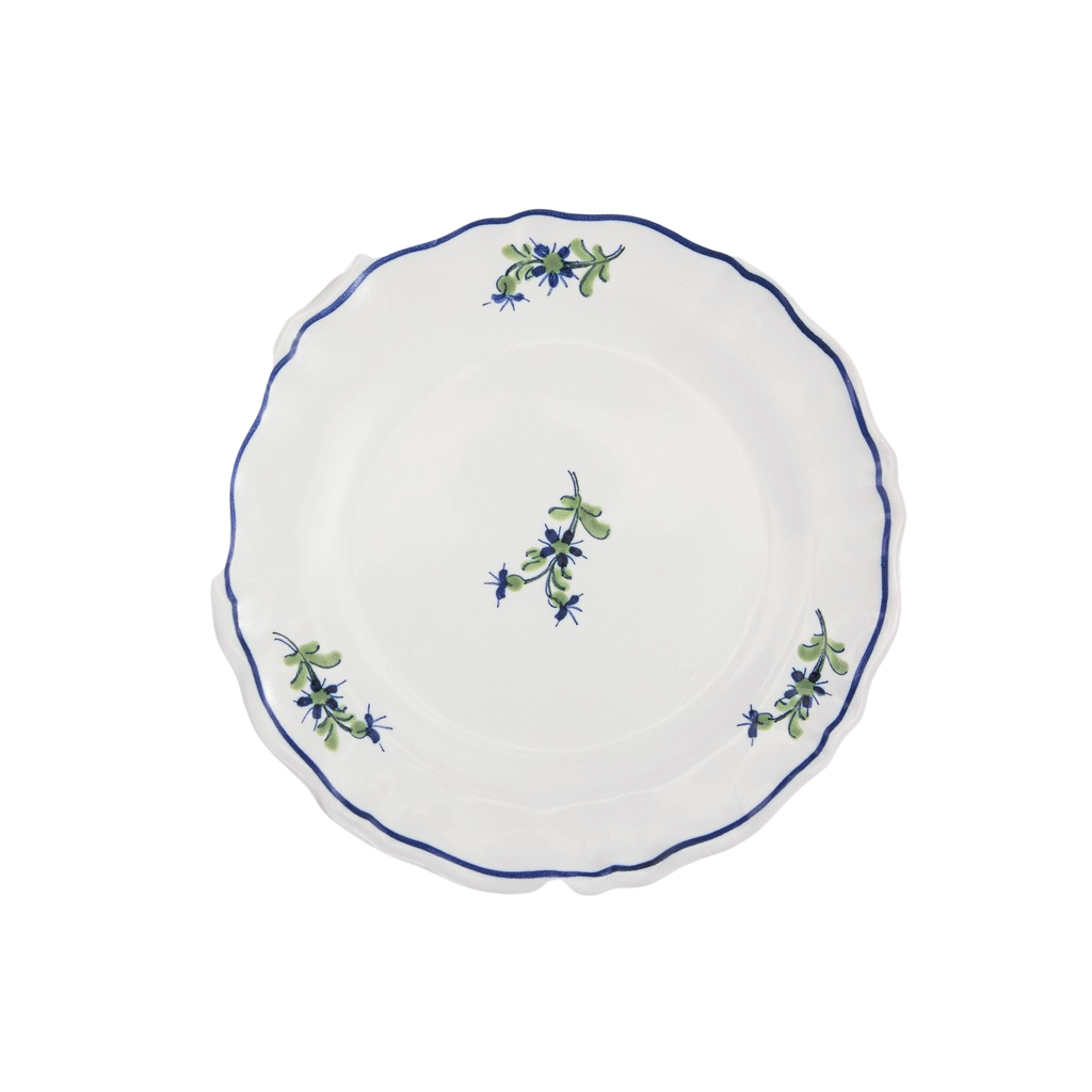Les Bleuets Round Petite Plate in Bleu Égyptien in Vert