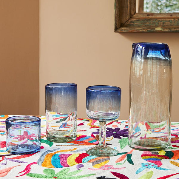 Hotel Collection Ombre Blue Highball Glasses Set /4