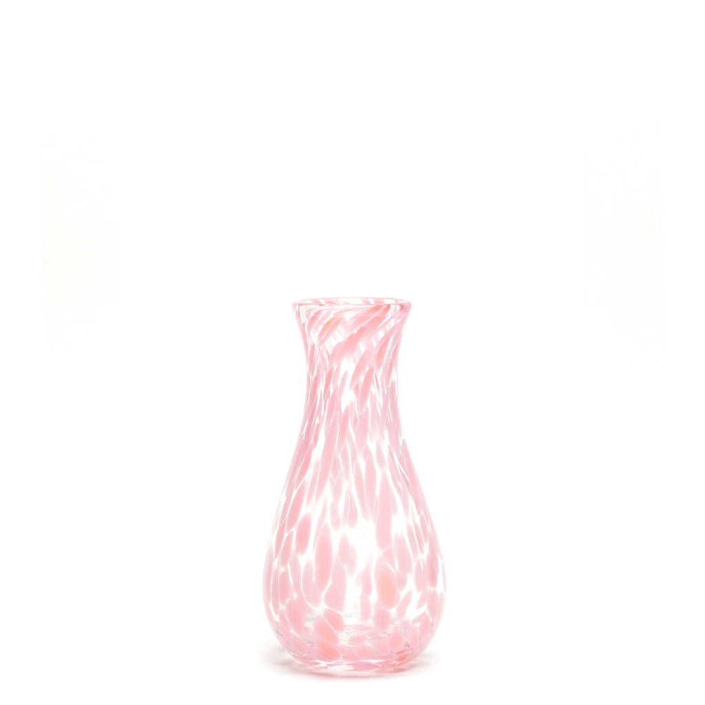 Pink Transparent Spotted Bud Vase
