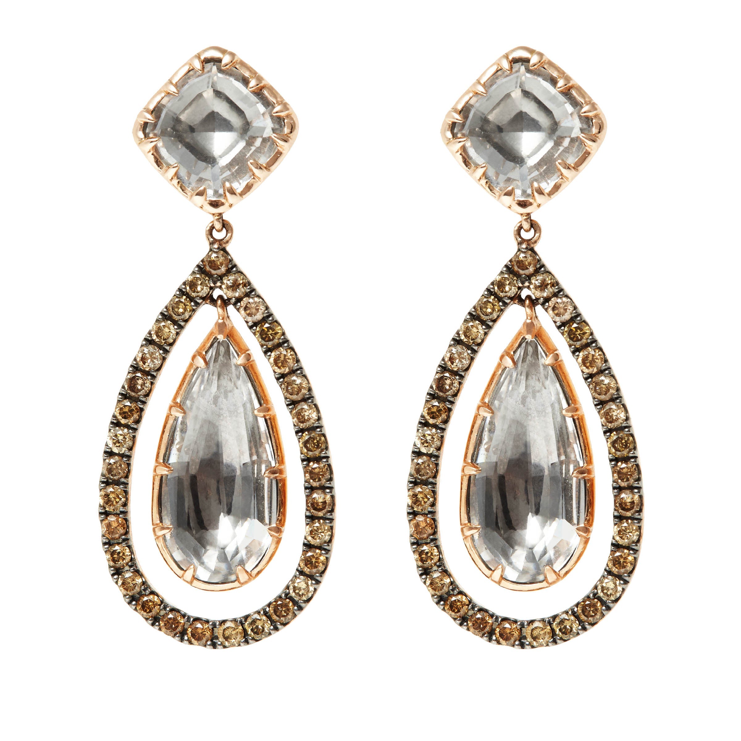 Caprice Cushion Pear Floating Earring