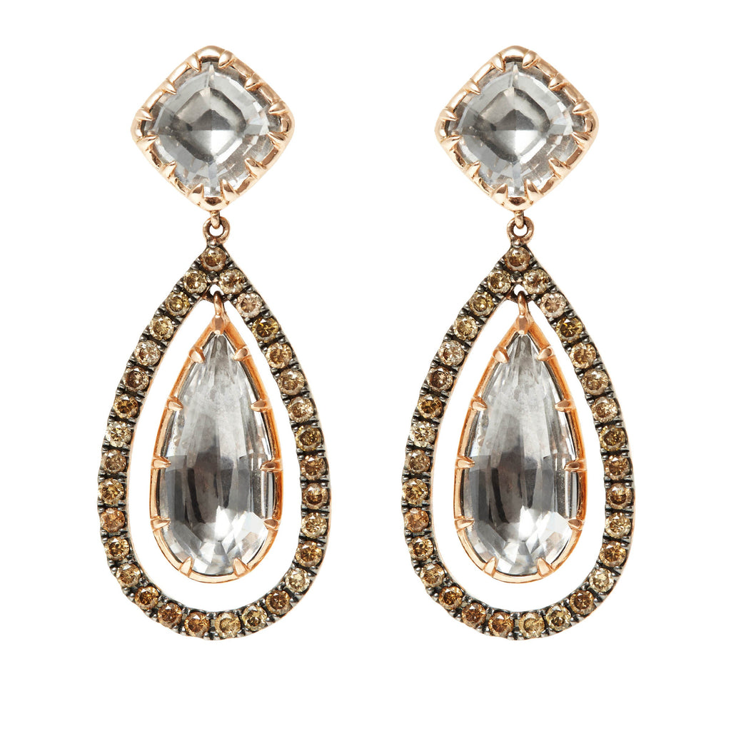 Caprice Cushion Pear Floating Earring