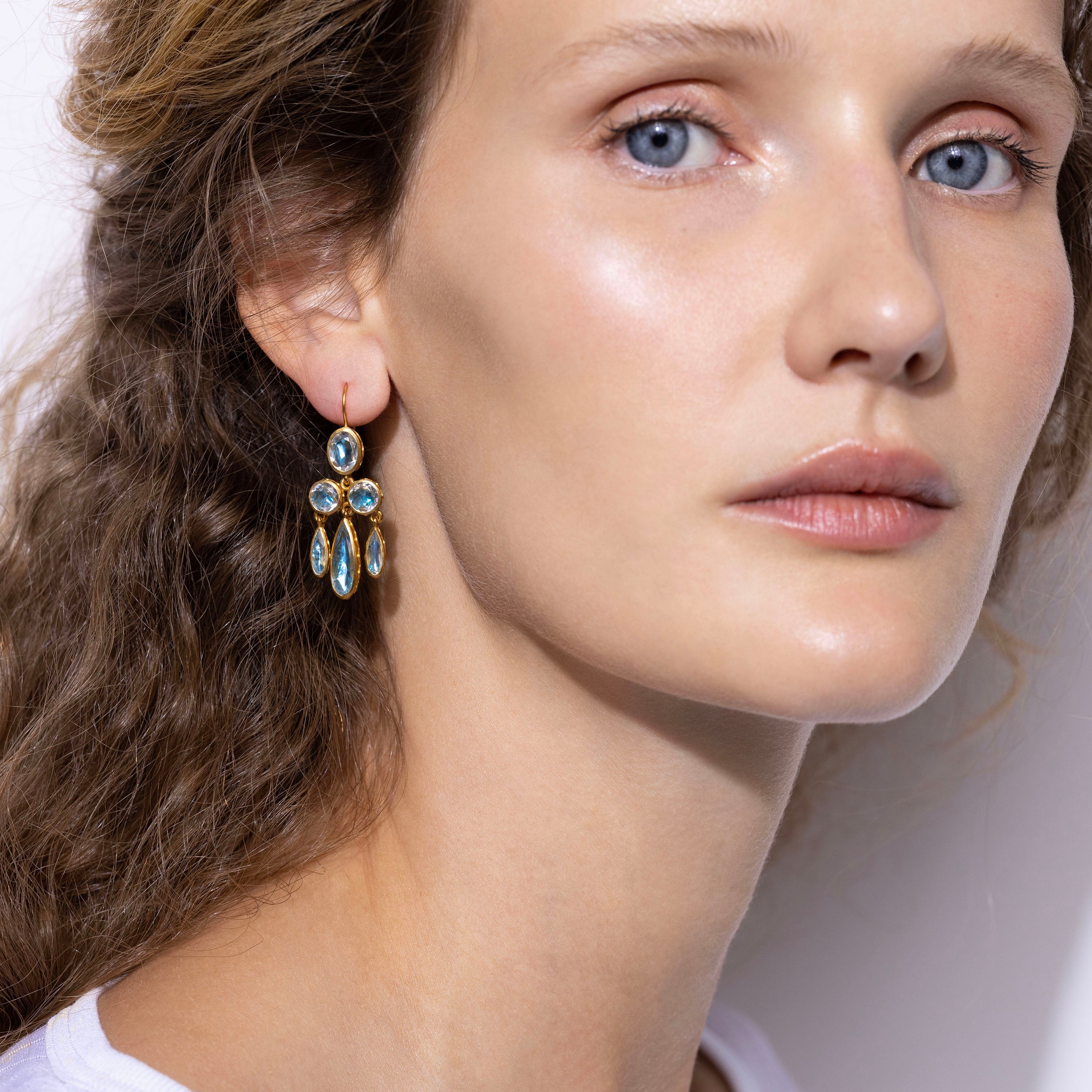 Catherine Girandole Earrings in Sky