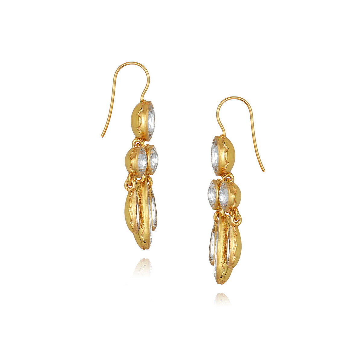 Catherine Girandole Earrings in White