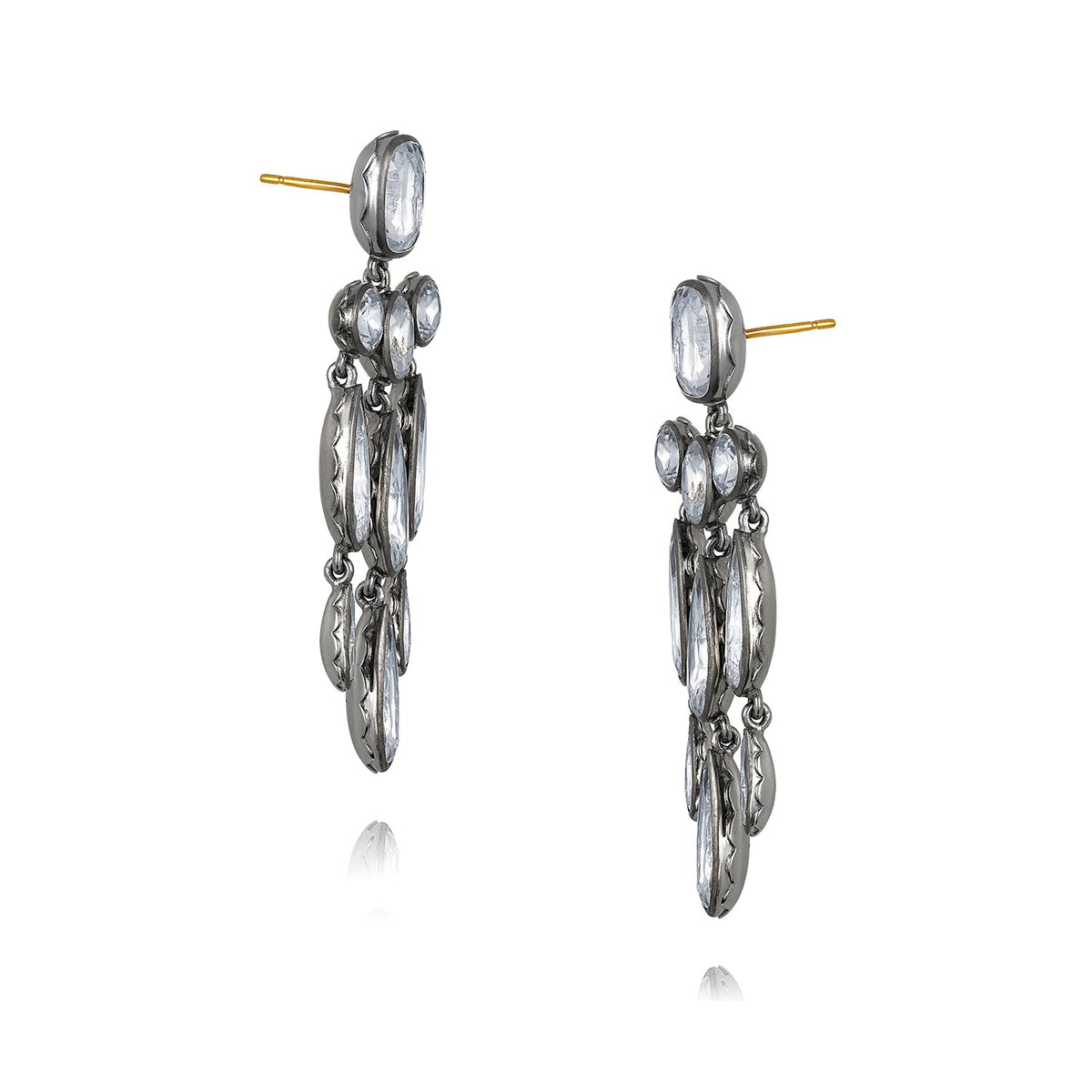Catherine Long Girandole Earrings in White