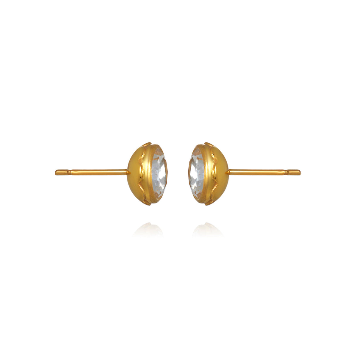 Catherine Round Stud Earrings in White