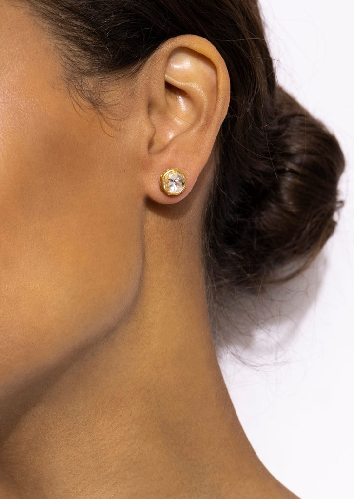 Catherine Round Stud Earrings in White