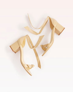 Clarita Block 60 in Beige Leather