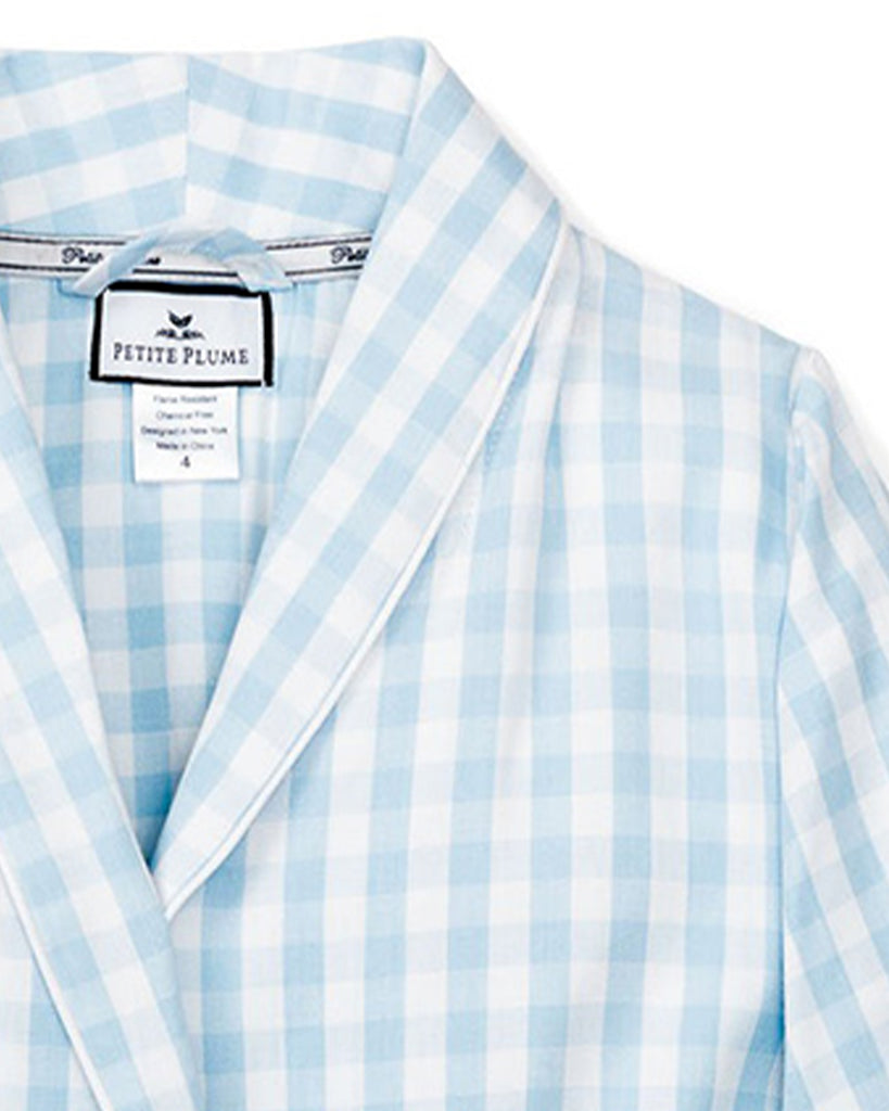 Light Blue Gingham Robe