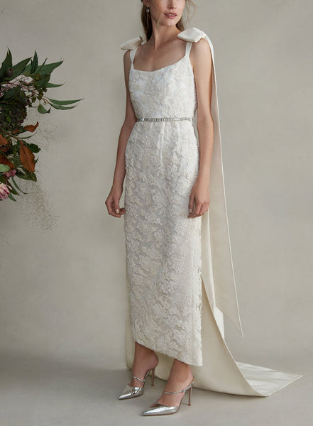 “Celestia” Beaded Illusion Lace Gown
