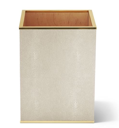 Classic Shagreen Waste Basket in Wheat