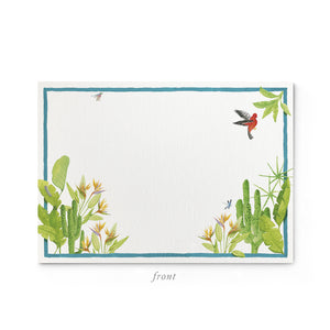 Tropical Escape Stationery Cards, Personalized Set of 50