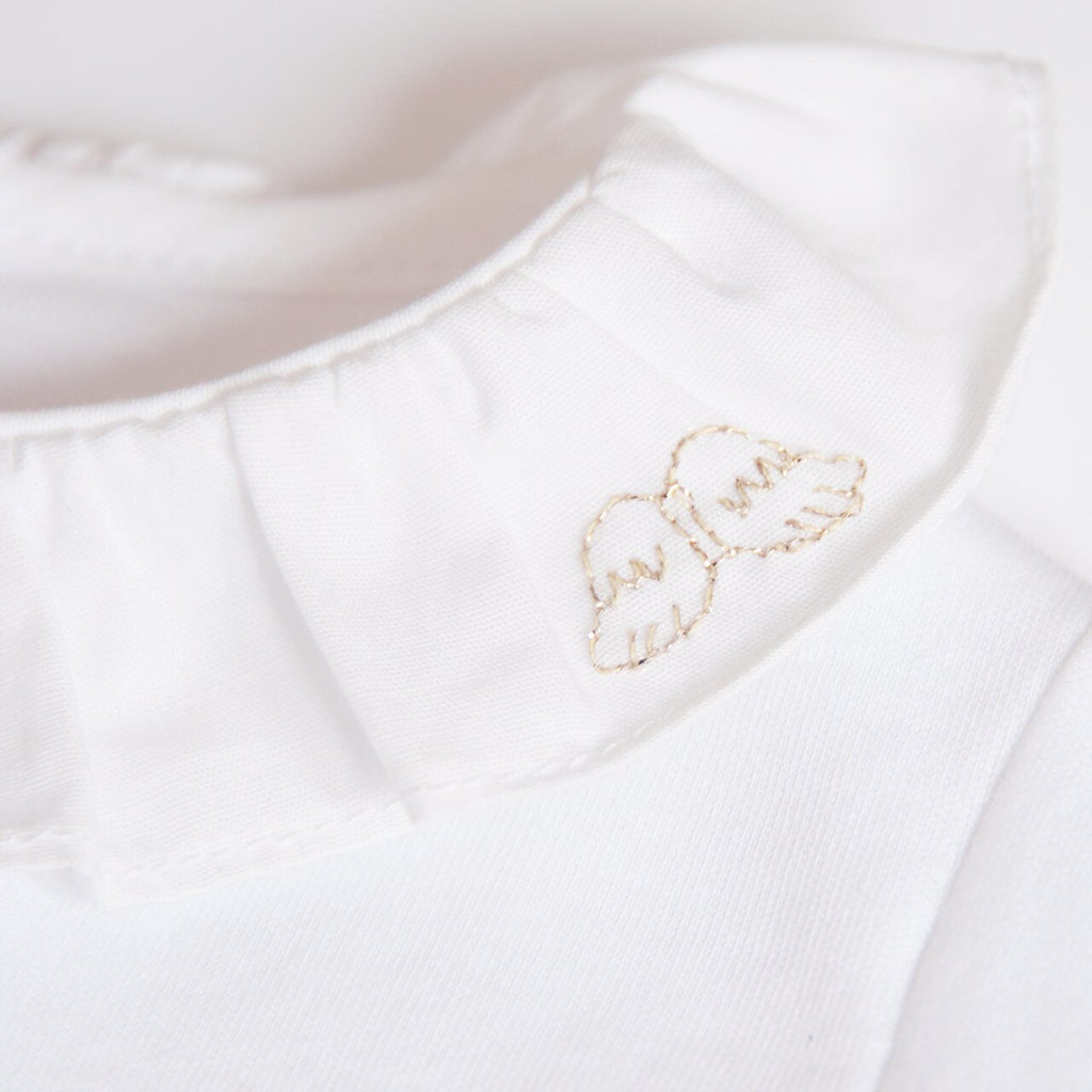 Angel Wing Ruffle Collar Onesie