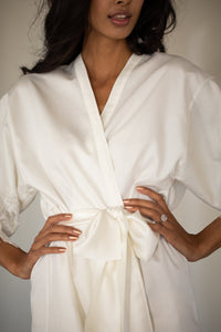 Emily White Cotton Robe