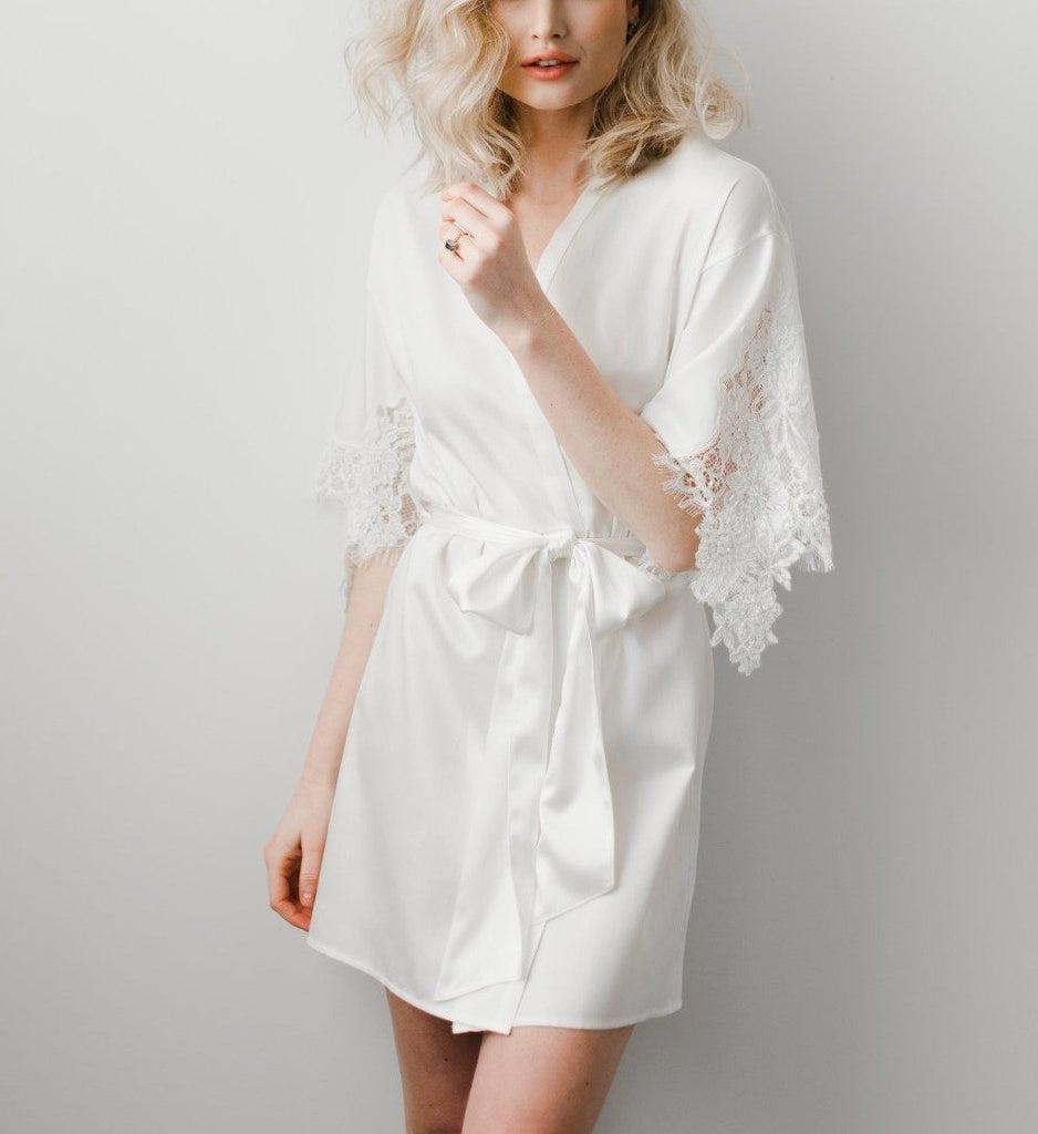 Emily White Cotton Robe