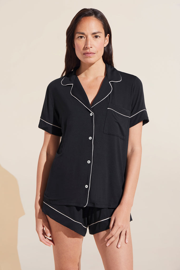 Gisele Relaxed Short PJ Set in Black/Sorbet