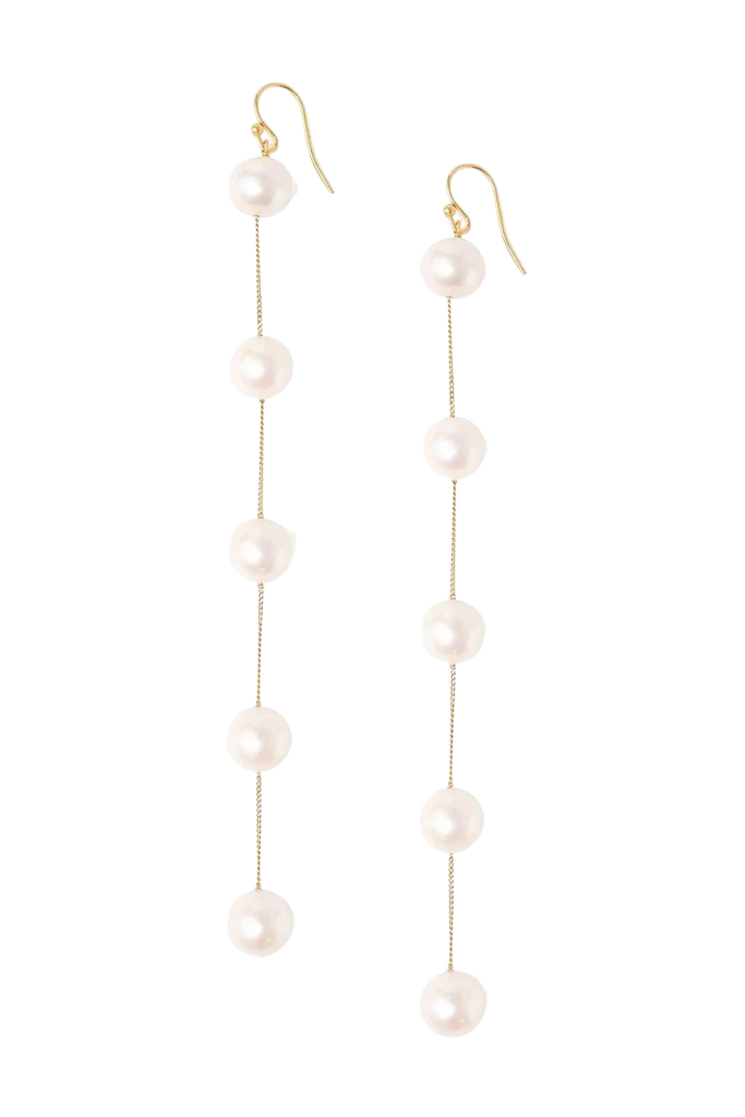 White Pearl Duster Earrings
