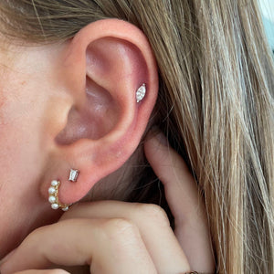 Pearl Mini Hoops, Pair