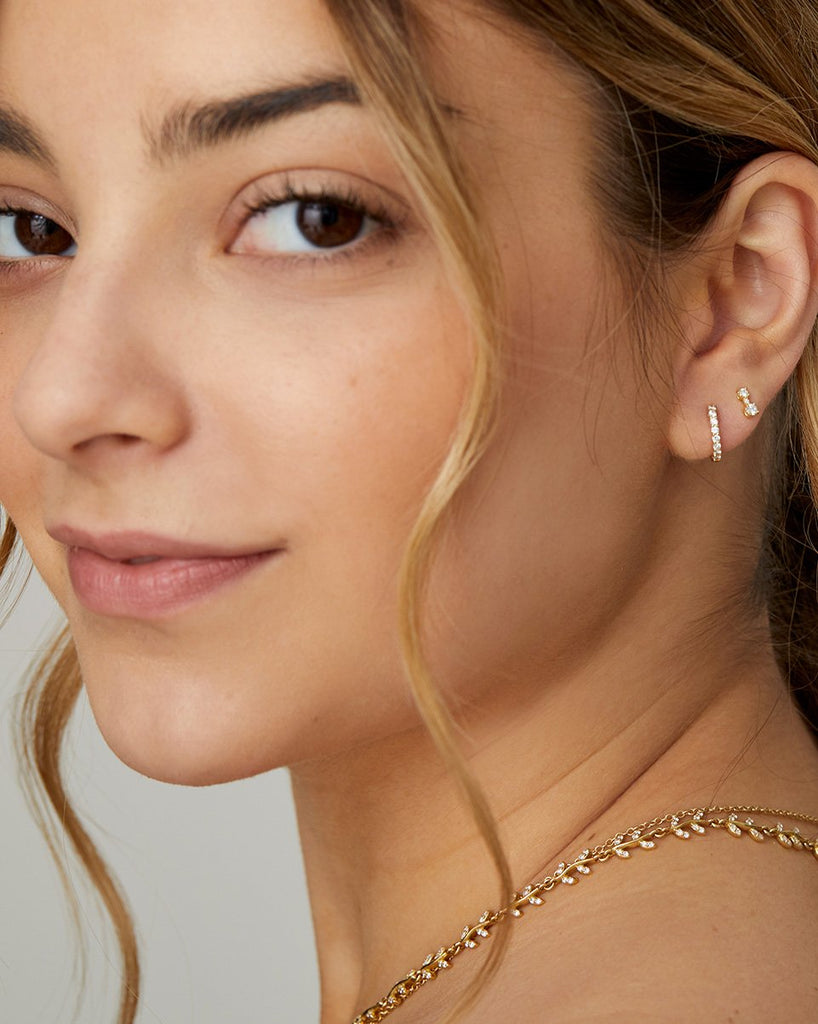 Classic Petite Diamond Hoop