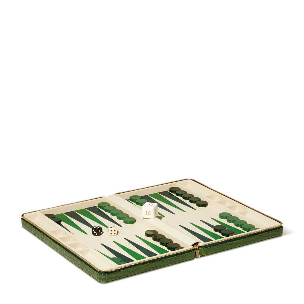 Enzo Travel Backgammon in Verde